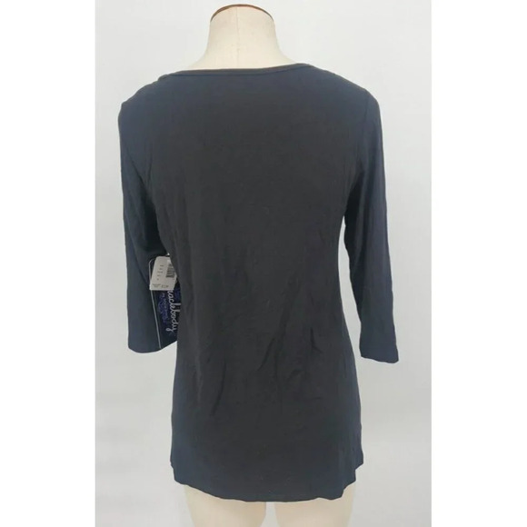 MIRACLEBODY by Miraclesuit Womens Sz M Black Stretch Pleated Slimming Top NWT - Picture 6 of 9